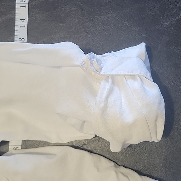 Camixa Women's white Linen blend button up size XS roll tab sleeve casual beach - Picture 9 of 9